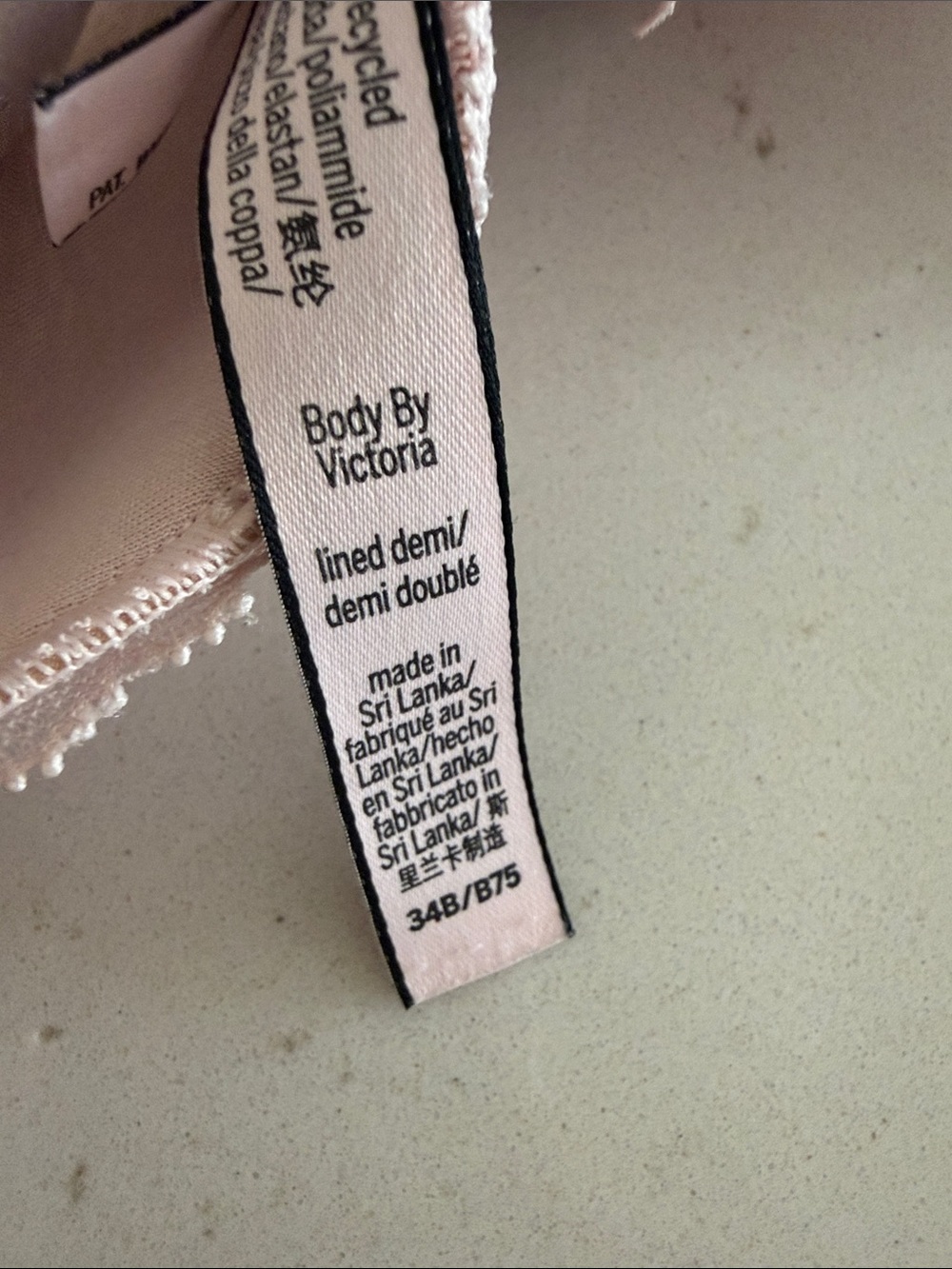 Body by Victoria's Secret Lined Demi Delicate Lace Pink Push-Up underwire 34B - Picture 2 of 3